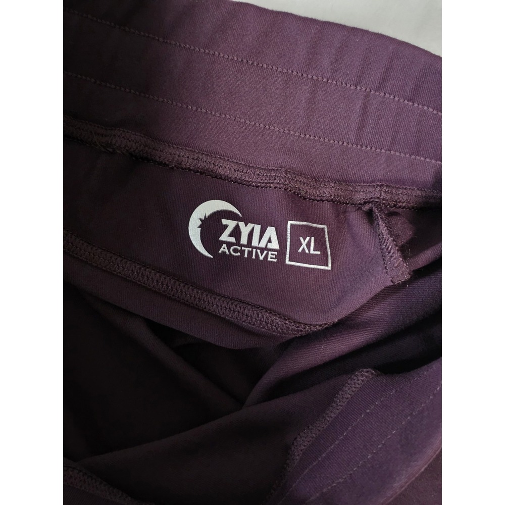 ZYIA Active Womens XL Plum Purple Peak Zipper Jogger Pant Active Casual - Picture 6 of 8